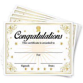 25 Pcs Certificates of Achievement and Recognition, Certificate of Completion, Award Certificates Certificate Paper for School Student Course Training Course Business, 8x10 Inches
