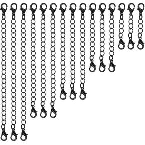 15pcs 5 سوار سوار موسع تمديد المجوهرات تمديدات قلادة سود