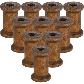 Uxcell 50pcs بكرة خشبية فارغة ، 0.6 "× 0.9" الخشب الخشبي غير المكتم