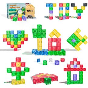 32PCS Magnetic Building Blocks - Transparent Magnetic Cubes, STEM Magnet Toddler Boys Toys for kids age 3-5 ,Travel Sensory Autism Preschool Montessori Toys for 3+ Year Old, Birthday Girls Gifts