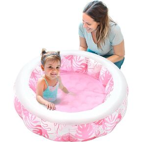 حمام سباحة kiddie القابل للنفخ في Sloosh ، حمام سباحة 36 "× 8.5" مع أرضية ناعمة للطفل والطفل ، Round Flow Up Baby Play Pools لحفلات السباحة ، ألعاب المياه الداخلية والخارجية المحمولة (الوردي)