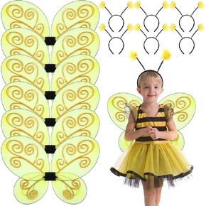 6 Set Black Bug Wings with Antenna Headband Halloween Costumes Grey Bug Wings Dress up Cosplay Party Favors in Kuwait