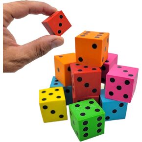 Colorful 1 Inch Cube Dice Erasers (12 Pack) 1". Fidget Fun Rubber Erasers. Games Home School Work Incentive