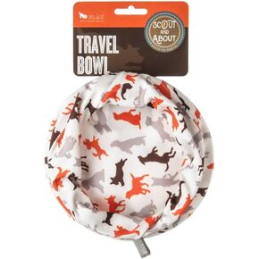 يلعب. Scout & About Consable Dog Water & Food Bowl-رائع لجميع الكلاب الحجم ، والسفر ، والتنزه ، والمشي لمسافات طويلة ، في الهواء الطلق-محمولة ، طي مسطحة ، قابلة للغسل في الآلة ، والأشعة فوق البنفسجية والتهاب (Mocha)