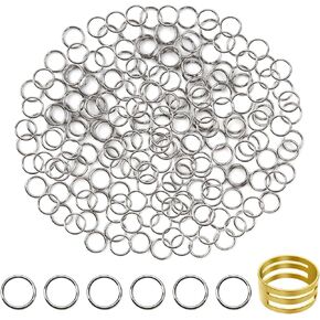 TOOB 200pcs حلقات القفز من الفولاذ المقاوم للصدأ مقاوم 12 مم موصلات قفزة مفتوحة لسلاسل المفاتيح عن القلادة صنع المجوهرات
