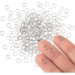 100pcs حلقات مفاتيح صغيرة ، حلقات قفزة 6 مم لصنع المجوهرات ، حلقة مقسمة مستديرة من الفولاذ المقاوم للصدأ لسلسلة المفاتيح DIY- الفضة