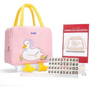 drizzle Travel Mini American Mahjong Set - 166 White Tiles Includes Jokers 0.8" White Melamine Material - with Racks Instructions and Panda Bag 2.20 Pounds in Kuwait