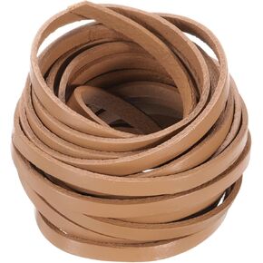 MECCANIXITY 3mmx10m Flat Leather Cord, Braiding String Leather Ropes for Bracelets Necklaces Jewelry Making Shoe Lace DIY Crafts, Dark Beige