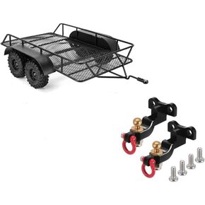 INJORA Metal Hitch Mount Trailer and CNC Aluminum Drop Hitch Receiver for TRX4M