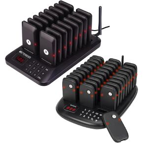 Retekess TD157 Restaurant Pager System Long Range with 16 Pagers Bundle with Retekess TD175P Pagers for Restaurants with 30 Order Buzzers