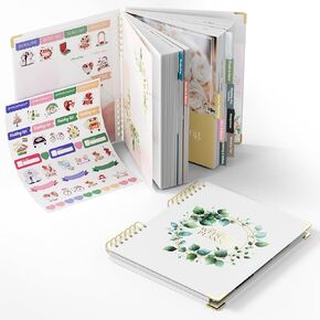 ABC Life Wedding Plenner Book و Organizer ، 10 مواضيع منظم دفاتر للعروس ، هدايا الخطوبة الموثق مع ملصقات ملونة ، أشياء زفاف مخصصة ، ورقة خضراء
