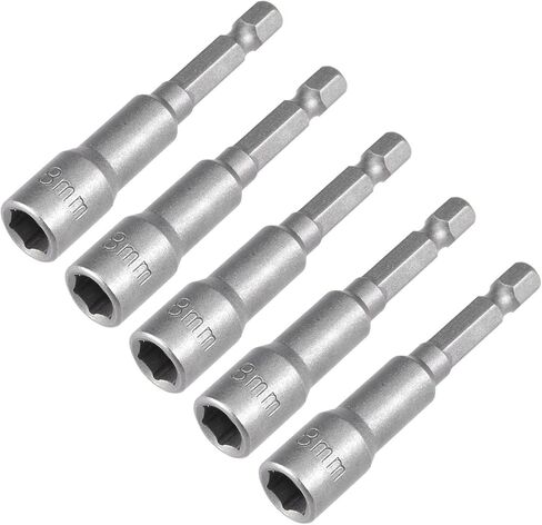 2Pcs 1/4 Quick-Change Hex Shank, 8mm Magnetic Nut Setter Driver Drill Bit, 1.89 Inch Length, Metric for Machine Maintenance, Furnitures, Woodworking, Auto Repairing in Kuwait