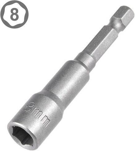 2Pcs 1/4 Quick-Change Hex Shank, 8mm Magnetic Nut Setter Driver Drill Bit, 1.89 Inch Length, Metric for Machine Maintenance, Furnitures, Woodworking, Auto Repairing in Kuwait