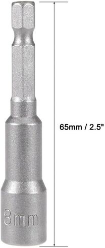 2Pcs 1/4 Quick-Change Hex Shank, 8mm Magnetic Nut Setter Driver Drill Bit, 1.89 Inch Length, Metric for Machine Maintenance, Furnitures, Woodworking, Auto Repairing in Kuwait