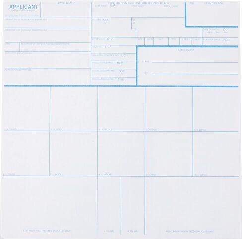 FD-258 Fingerprint Card - Blue, 250 Pack (Blue, 250) in Kuwait
