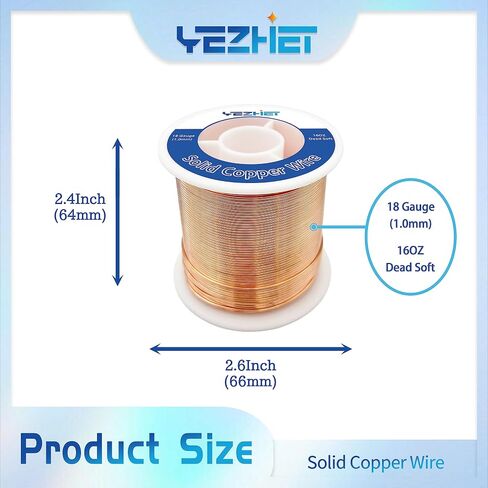 10 Gauge Soft Soild Copper Wire, 34 ft 1LB Spool, 99.9% Pure for Electroculture Gardening, Jewelry Making, Beading, Science Projects (10GA) in Saudi Arabia