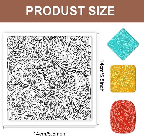 CHGCRAFT Polymer Clay Texture Sheets Flower Vine Man Silicone Texture Stamp Clay Texture Mat Flower Modeling Pattern Pad Texture Sheets for Polymer Clay Jewelry and Clay Earrings Tools in Saudi Arabia