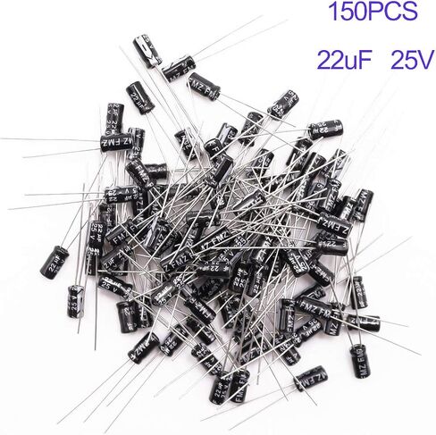 Tnisesm 20Pcs 1UF 50V Electrolytic Capacitor 1 UF MFD 50 Volt with Aluminum Radial Leads in Kuwait
