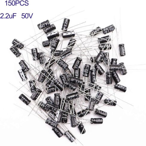 Tnisesm 20Pcs 1UF 50V Electrolytic Capacitor 1 UF MFD 50 Volt with Aluminum Radial Leads in Kuwait