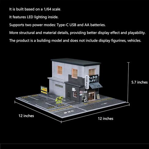 حالة عرض Diorama Hot Wheel - 1/64 حالة عرض سيارة طراز Scale ، 1:64 مشهد مرآب Diorama لتخزين عرض العرض (بناء المصنع) in Kuwait