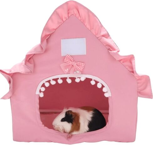 Bunny Tent Guinea Pig House Bed Cozy Hamster Cave Large Hideout for Dwarf Rabbits Hedgehog Bearded Dragon Nest Hamster Cage Accessories (Pink) in Kuwait