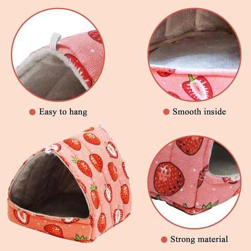 JSPYFITS 2 Pack Guinea Pig Hideout,Small Animal House Guinea Pig Bed Washable Cage Accessories for Small Pet Bunny/Rabbit/Hamster/Chinchilla Guinea Strawberry/Avocado in Saudi Arabia