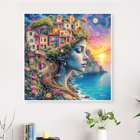 DIY Diamond Painting Kits for Adults-Flowers Diamond Art Kits for Adults Beginners, 5D Diamond Painting Flowers, Full Round Drill Diamond Art Gem Art and Crafts 12x16inch in Saudi Arabia