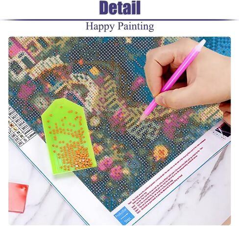DIY Diamond Painting Kits for Adults-Flowers Diamond Art Kits for Adults Beginners, 5D Diamond Painting Flowers, Full Round Drill Diamond Art Gem Art and Crafts 12x16inch in Saudi Arabia