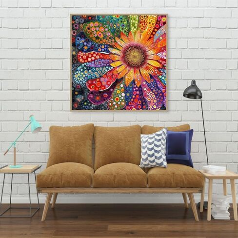 DIY Diamond Painting Kits for Adults-Flowers Diamond Art Kits for Adults Beginners, 5D Diamond Painting Flowers, Full Round Drill Diamond Art Gem Art and Crafts 12x16inch in Kuwait