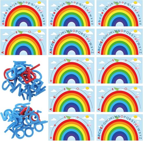 Double Sided Rainbow Play Alphabet Arch Mats Colorful Foam Letters ABC Educational Alphabet for Alphabet Recognition Activity Baby Toddlers Kids (2 Pcs) in Kuwait