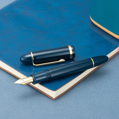 Jinhao X159 Dark Blue Fountain Pen # 8 Fine Point Gold Trim Smooth Writing Instrument with Converter in Saudi Arabia