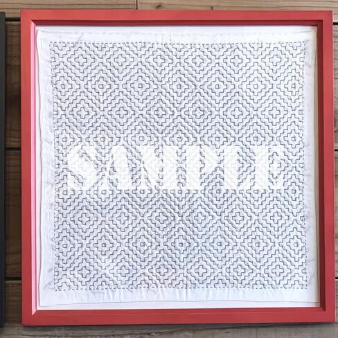Daruma Hitomezashi Sashiko Kit - إبرة ومجموعة من الخيوط اليابانية الممتازة مع Sashiko Fukin ، خيط ، إبر ، كشقة - جاهزة لاستخدام مجموعة (انضم إلى نمط الماس) in Kuwait
