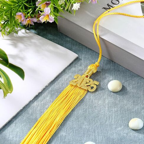 12 قطعة 2025 التخرج الإكسولات الأكاديمية 2025 ملحقات سحر الشرابة الكلاسيكية لـ DIY Craft CAPUTION CAP CAP HORENANT (GOLD) in Kuwait