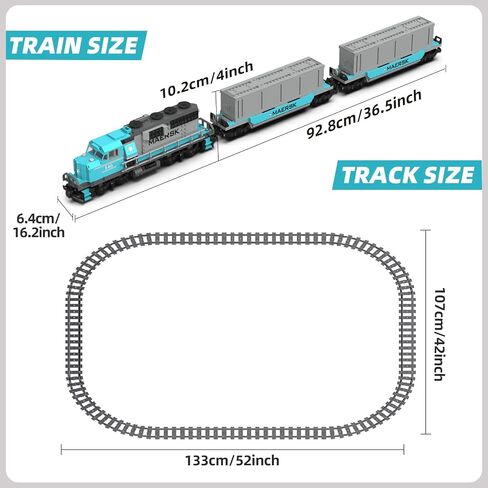 Burlington Train Building Set, Freight Cargo Train, with Rechargeable Motorized Working Head, 2 Coaches and 32 Tracks, Gift for Boys&Girls Teens Age12-16 (1065 Pieces) in Saudi Arabia