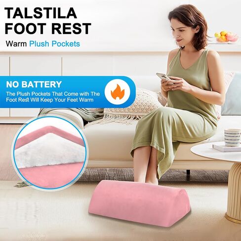 Talstila Foot Rest for Under Desk في العمل ، مسند القدمين مع جيب أقدام أفخم دافئة ، براز قدم الرغوة المريحة ، أسفل مساند المكتب ، لمكاتب المكاتب وكرسي المكاتب - Back & Leg Pain Rights in Kuwait