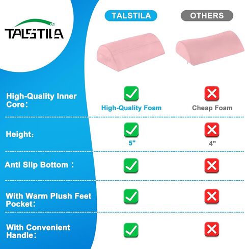 Talstila Foot Rest for Under Desk في العمل ، مسند القدمين مع جيب أقدام أفخم دافئة ، براز قدم الرغوة المريحة ، أسفل مساند المكتب ، لمكاتب المكاتب وكرسي المكاتب - Back & Leg Pain Rights in Kuwait