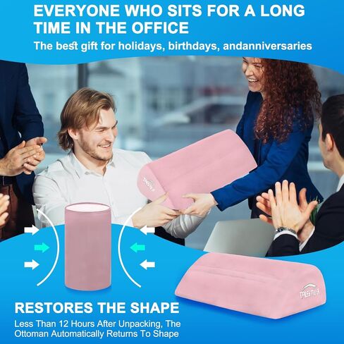 Talstila Foot Rest for Under Desk في العمل ، مسند القدمين مع جيب أقدام أفخم دافئة ، براز قدم الرغوة المريحة ، أسفل مساند المكتب ، لمكاتب المكاتب وكرسي المكاتب - Back & Leg Pain Rights in Kuwait