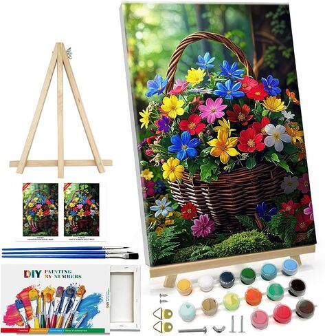 طلاء ATDMS بواسطة أرقام أرقام للبالغين مع طلاء زهور الإطار بواسطة أرقام أرقام مع طلاء easel diy الكبار من أدوات الأرقام على مجموعات طلاء زيت الأزهار مؤطرة in Kuwait