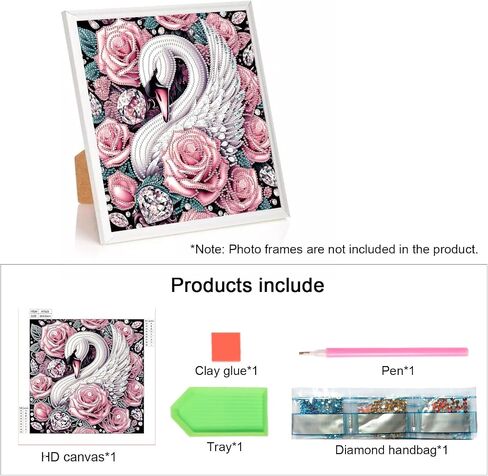 Tontut 5D Diamond Art Painting Kit, Pink Unicorn Animal Horse DIY Diamond Art Adult Set Mosaic Crafts, Suitable for Home, Office Wall Decoration, can be Packaged as Gifts for Friends in Kuwait