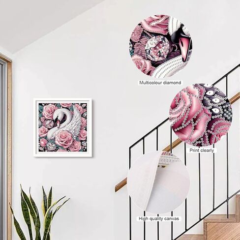 Tontut 5D Diamond Art Painting Kit, Pink Unicorn Animal Horse DIY Diamond Art Adult Set Mosaic Crafts, Suitable for Home, Office Wall Decoration, can be Packaged as Gifts for Friends in Kuwait