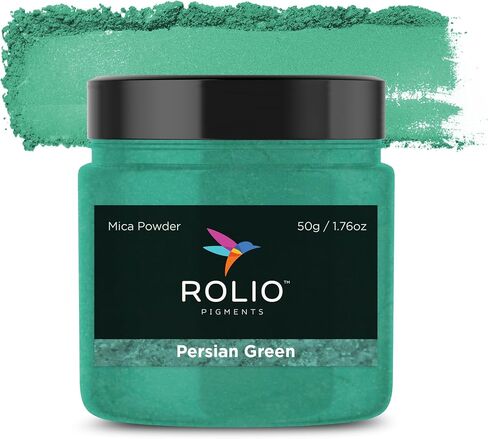 Rolio - Mica Powder - 1 Jar of Pigment for Paint, Dye, Soap Making, Nail Polish, Epoxy Resin, Candle Making, Bath Bombs, Slime - 50G / 1.76 oz (Hunter Green) in Kuwait