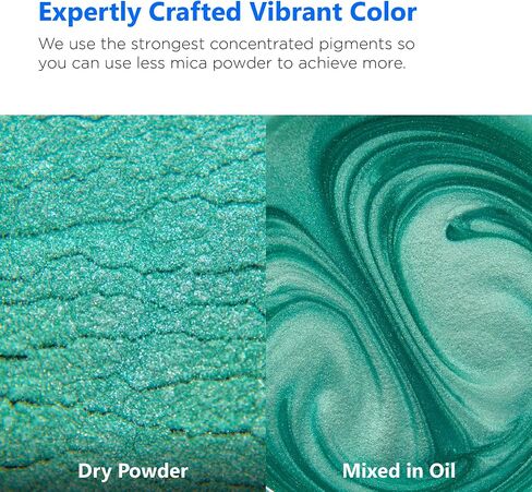 Rolio - Mica Powder - 1 Jar of Pigment for Paint, Dye, Soap Making, Nail Polish, Epoxy Resin, Candle Making, Bath Bombs, Slime - 50G / 1.76 oz (Hunter Green) in Kuwait