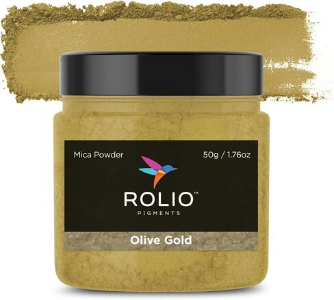 Rolio - Mica Powder - 1 Jar of Pigment for Paint, Dye, Soap Making, Nail Polish, Epoxy Resin, Candle Making, Bath Bombs, Slime - 50G / 1.76 oz (Hunter Green) in Kuwait
