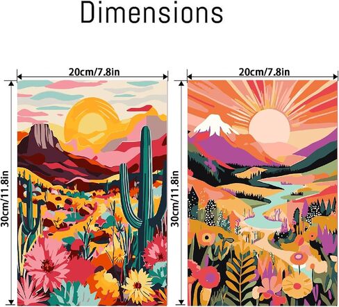 cdjlddww 2 Pack National Park Paint by Numbers Kit for Adults Framed - Mountain Sunset Wander Adults Paint by Numbers Kits - Adult Paint by Number Kits on Canvas Arts and Crafts for Adults 8x12inch in Saudi Arabia