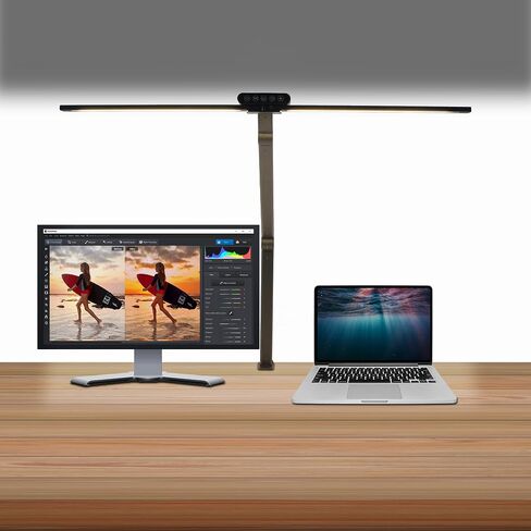 LED Desk Lamps with Clamp, Adjustable & Dimmable Desk Lamps for Home Office, Tall Desk Lamp for Workspaces, Bright LED Desk Light for Study, Workbench Light for Computers, Monitor Light Bar 360 Degree in Saudi Arabia