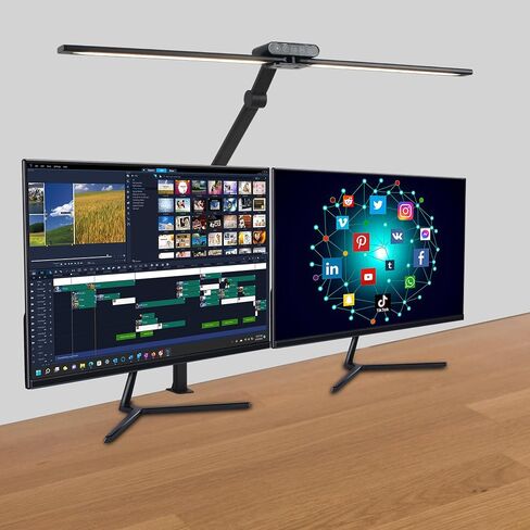LED Desk Lamps with Clamp, Adjustable & Dimmable Desk Lamps for Home Office, Tall Desk Lamp for Workspaces, Bright LED Desk Light for Study, Workbench Light for Computers, Monitor Light Bar 360 Degree in Saudi Arabia