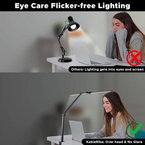 LED Desk Lamps with Clamp, Adjustable & Dimmable Desk Lamps for Home Office, Tall Desk Lamp for Workspaces, Bright LED Desk Light for Study, Workbench Light for Computers, Monitor Light Bar 360 Degree in Saudi Arabia
