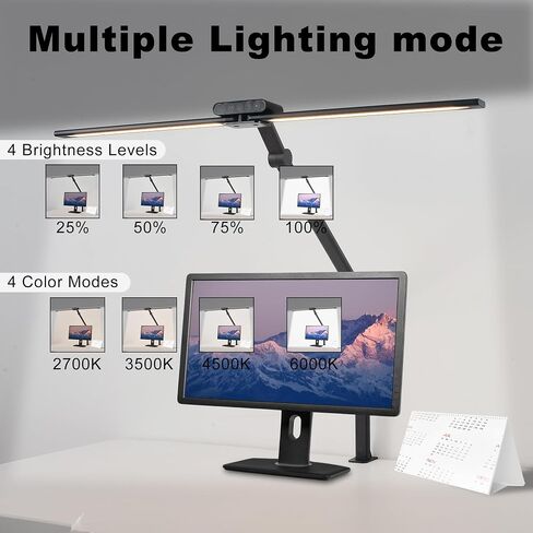 LED Desk Lamps with Clamp, Adjustable & Dimmable Desk Lamps for Home Office, Tall Desk Lamp for Workspaces, Bright LED Desk Light for Study, Workbench Light for Computers, Monitor Light Bar 360 Degree in Saudi Arabia