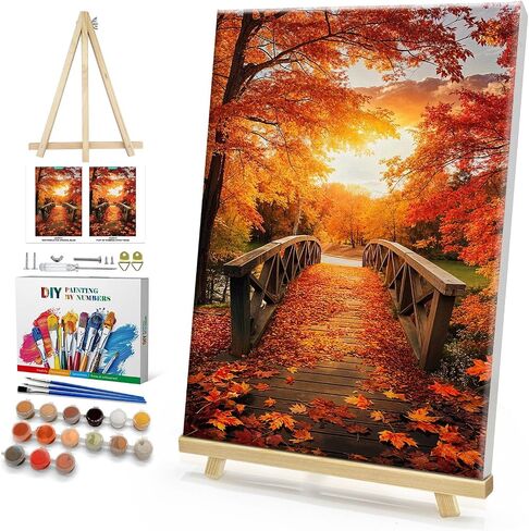 HeeBenor Framed Paint by Numbers Kit for Adults, Flowers Paint by Number with Easel, DIY Floral Acrylic Oil Painting Kit, Adult Paint by Number Kits Framed Canvas for Home Decor 8x12 Inch in Kuwait