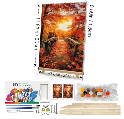HeeBenor Framed Paint by Numbers Kit for Adults, Flowers Paint by Number with Easel, DIY Floral Acrylic Oil Painting Kit, Adult Paint by Number Kits Framed Canvas for Home Decor 8x12 Inch in Kuwait